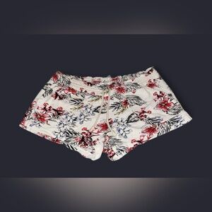 Cali1850 Women’s Tropical Floral Linen Blend Shorts Large